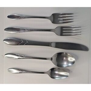 Oneida Debonair 5 Piece Service Set Knife Dinner Soup Spoons Salad Dinner Forks